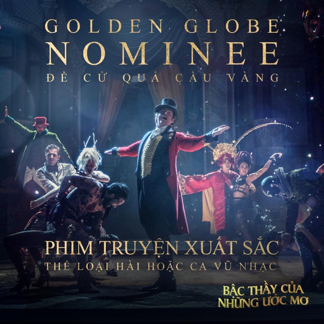 Kiệt tác 7 năm thai nghén The Greatest Showman nhận 3 đề cử Quả Cầu Vàng